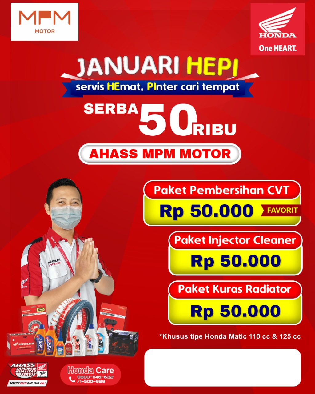 Januari HEPI: Servis Hemat Di Bengkel MPM Motor 